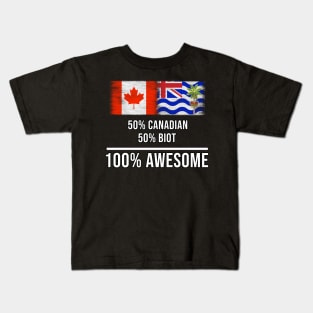 50% Canadian 50% Biot 100% Awesome - Gift for Biot Heritage From British Indian Ocean Territory Kids T-Shirt